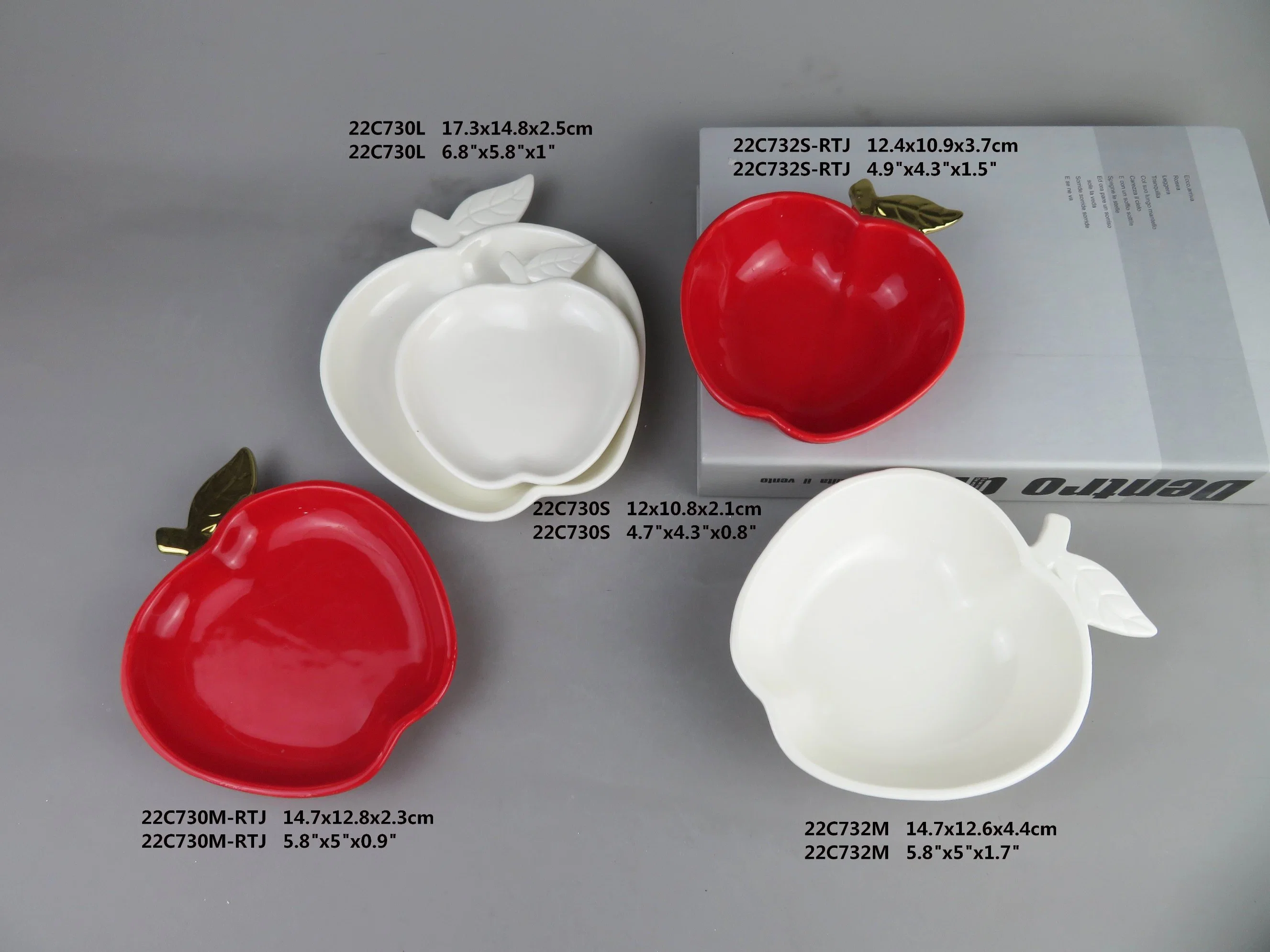 Creative Christmas Dinnerware مجموعة من أدوات المطبخ ذات ديكور العطلة مع طبق Red Apple لمنزل وعشاء الفندق مجموعات من أطباق السيراميك الشهية طبق التخزين