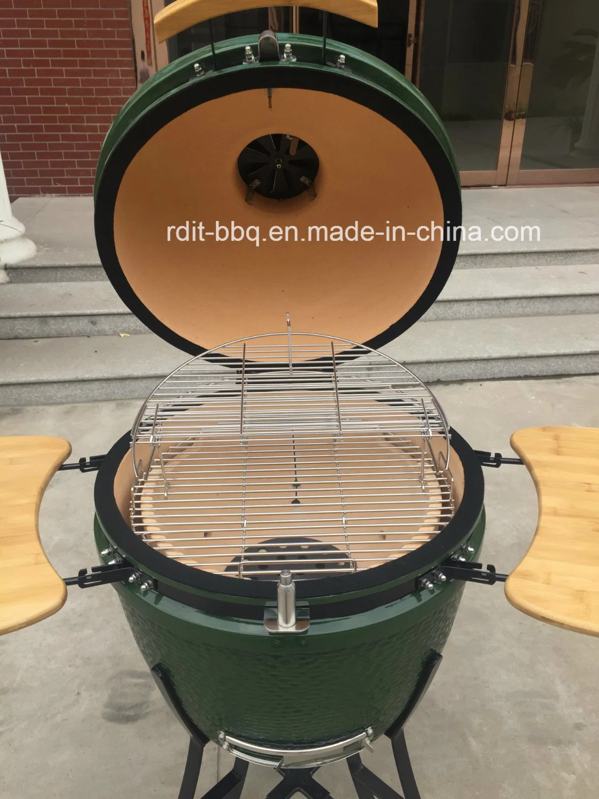 22inch High quality/High cost performance  Glazed Ceramic Charcoal Grill with Stainless Steel Sheet Metal Parts / OEM Accepted