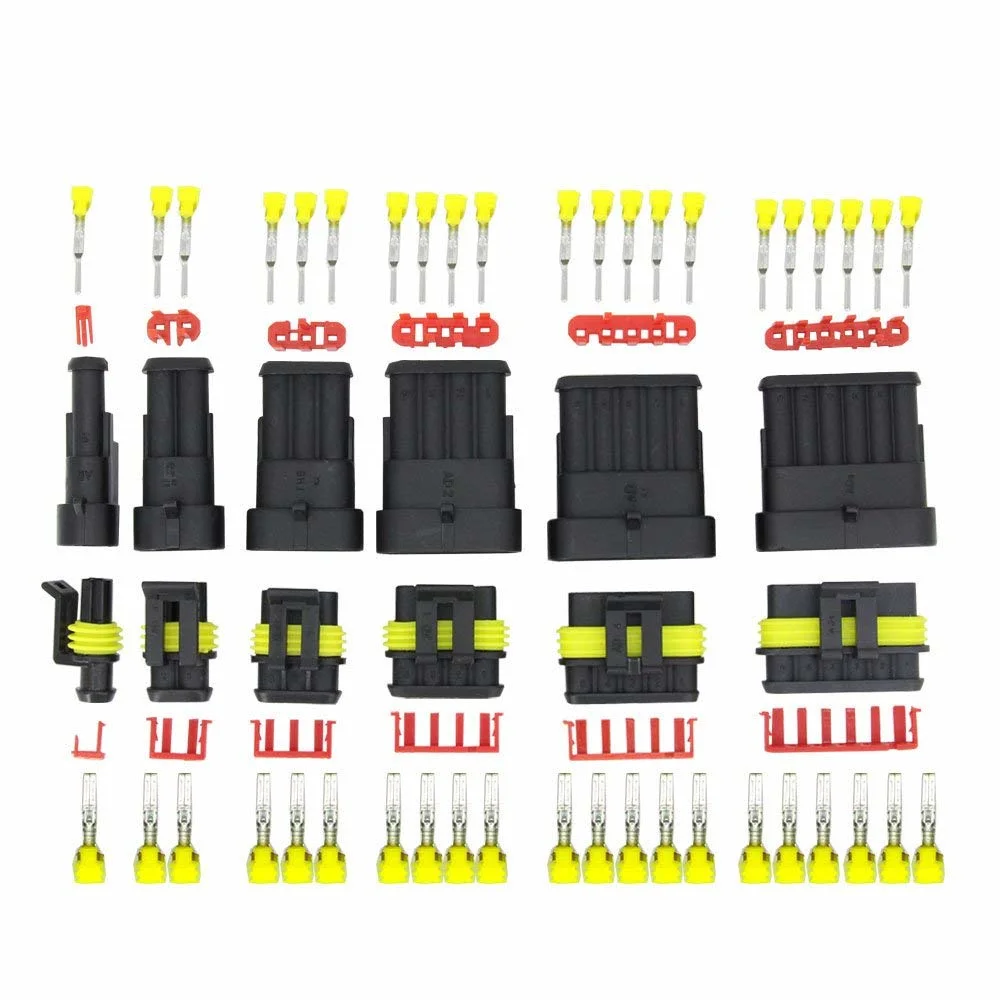 Tyco AMP 1.5 Series Super Seal Waterproof Automotive Electric Wire Connector 1 2 3 4 5 6 Way Pin Sets 282105-1 282087-1