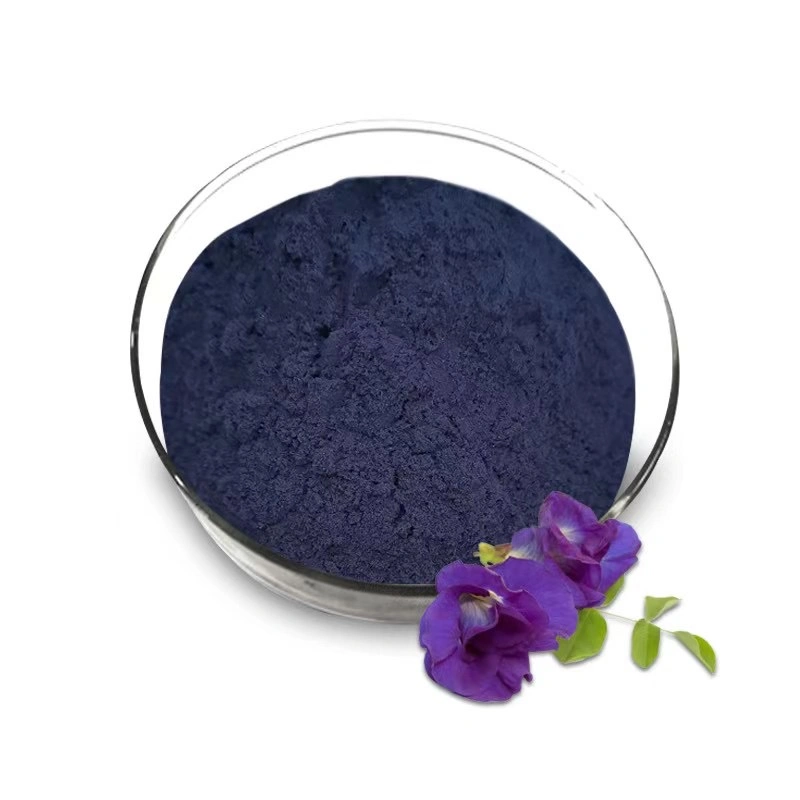 China Manufacuter Natural Food Colors Blue Indigo Clitoria Ternatea L Extract Butterfly Pea Flower Extract