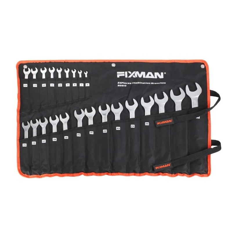 Fixman 23PC Silver Multifunctional Ratchet Torque Force Hand Combination Tool Wrench Set