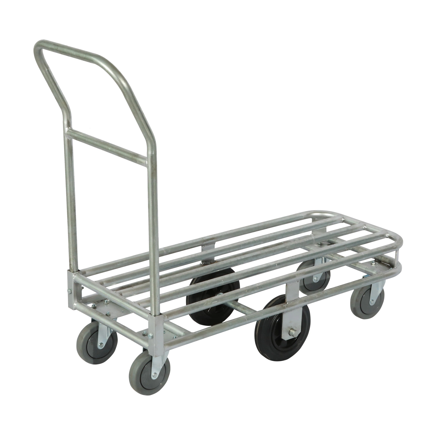 Heavy Duty Platform Hand Trolley with 6 Wheels for Use on Commercial Sites and Warehouses