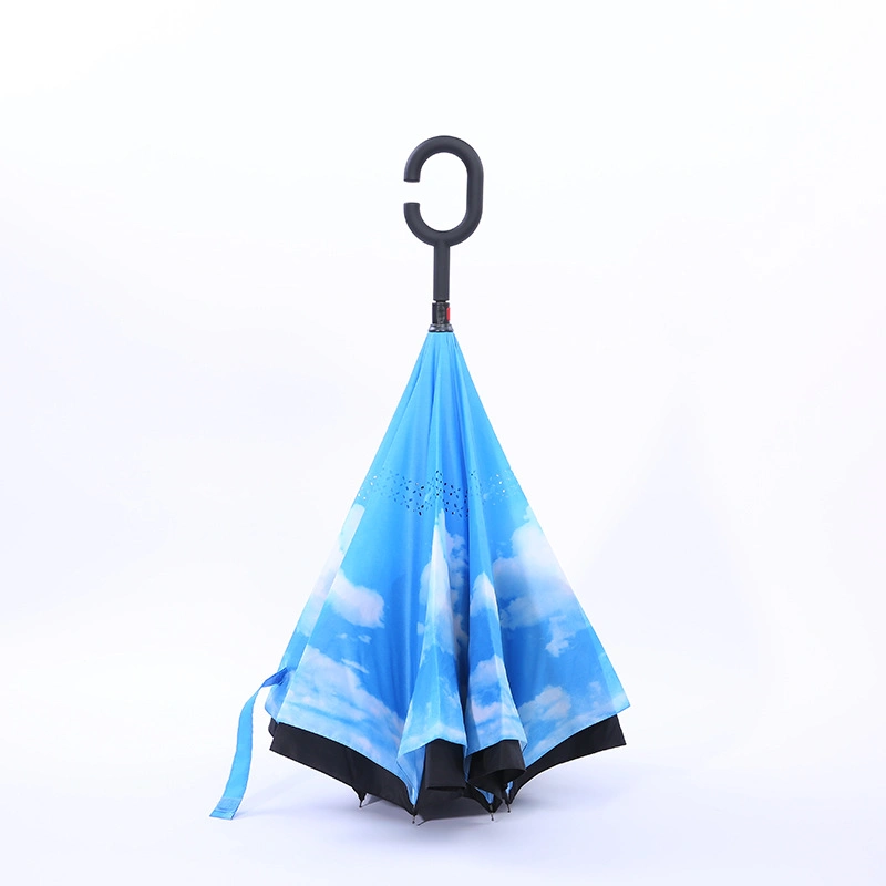 Custom Logo Reverse Umbrella Upside Down Double Layer Inverted Umbrella