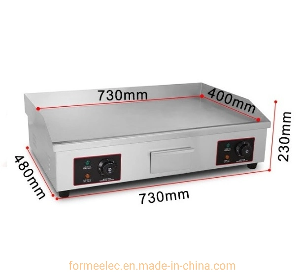 Кухонное оборудование электрический гриль 4.4kw 2/3 1/3 с плоским экраном с канавками в сковороде растительное масло с электроприводом
