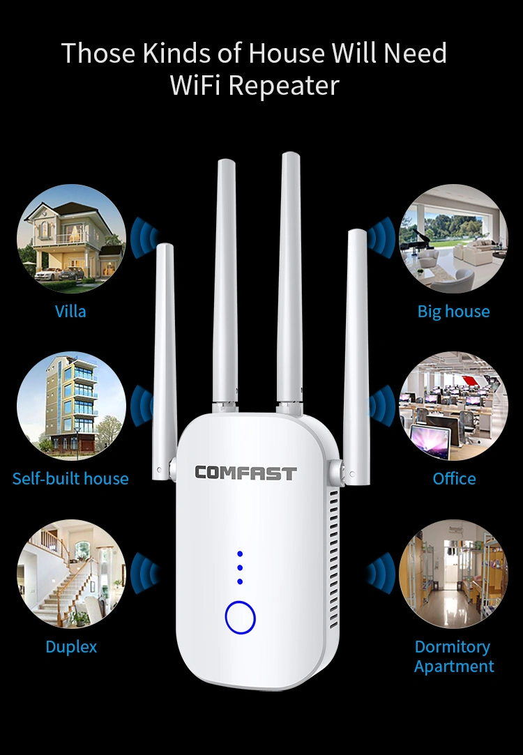 Comfast Dual Band 1200Mbps Wireless Repeater Range Extender 11ac WiFi Signalverstärker