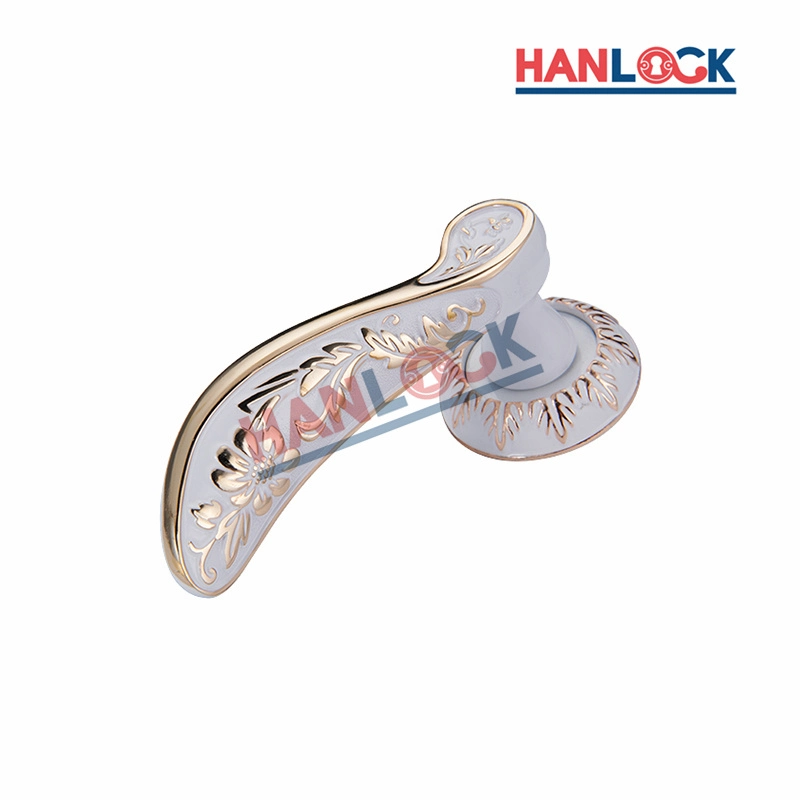 White Stylish Exterior Gate Hardware Plating Gold Aluminium Door Level