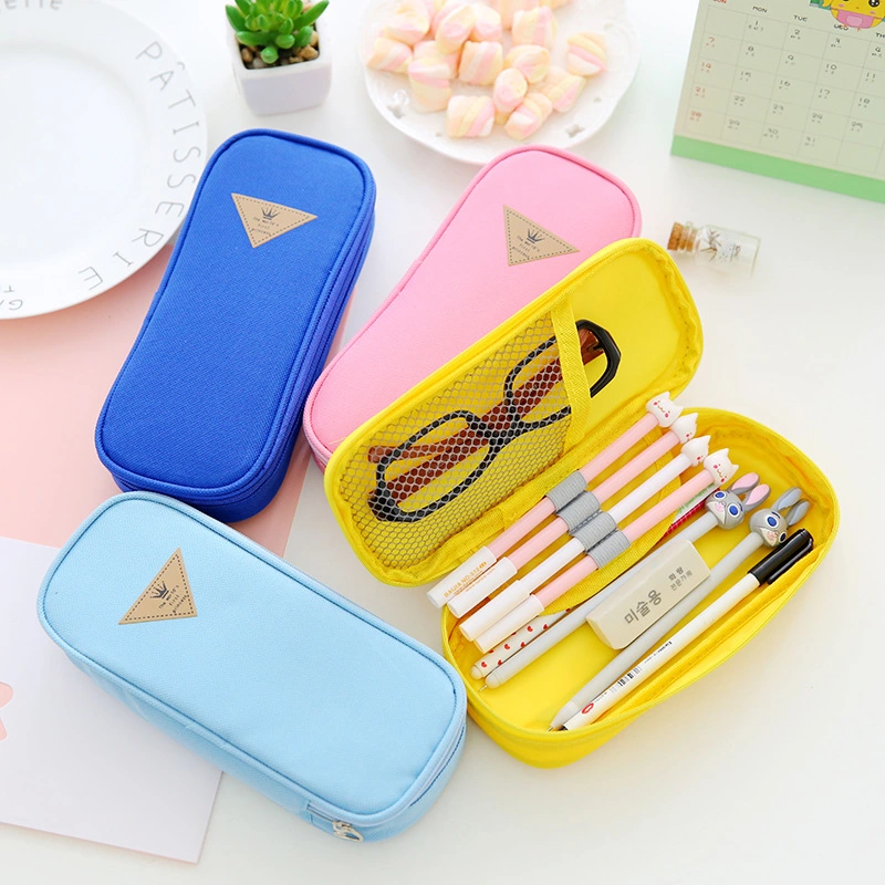 Stationery Korean Stationery Simple Style Large-Capacity Multifunctional Pencil Case Clamshell Pencil Case Stationery