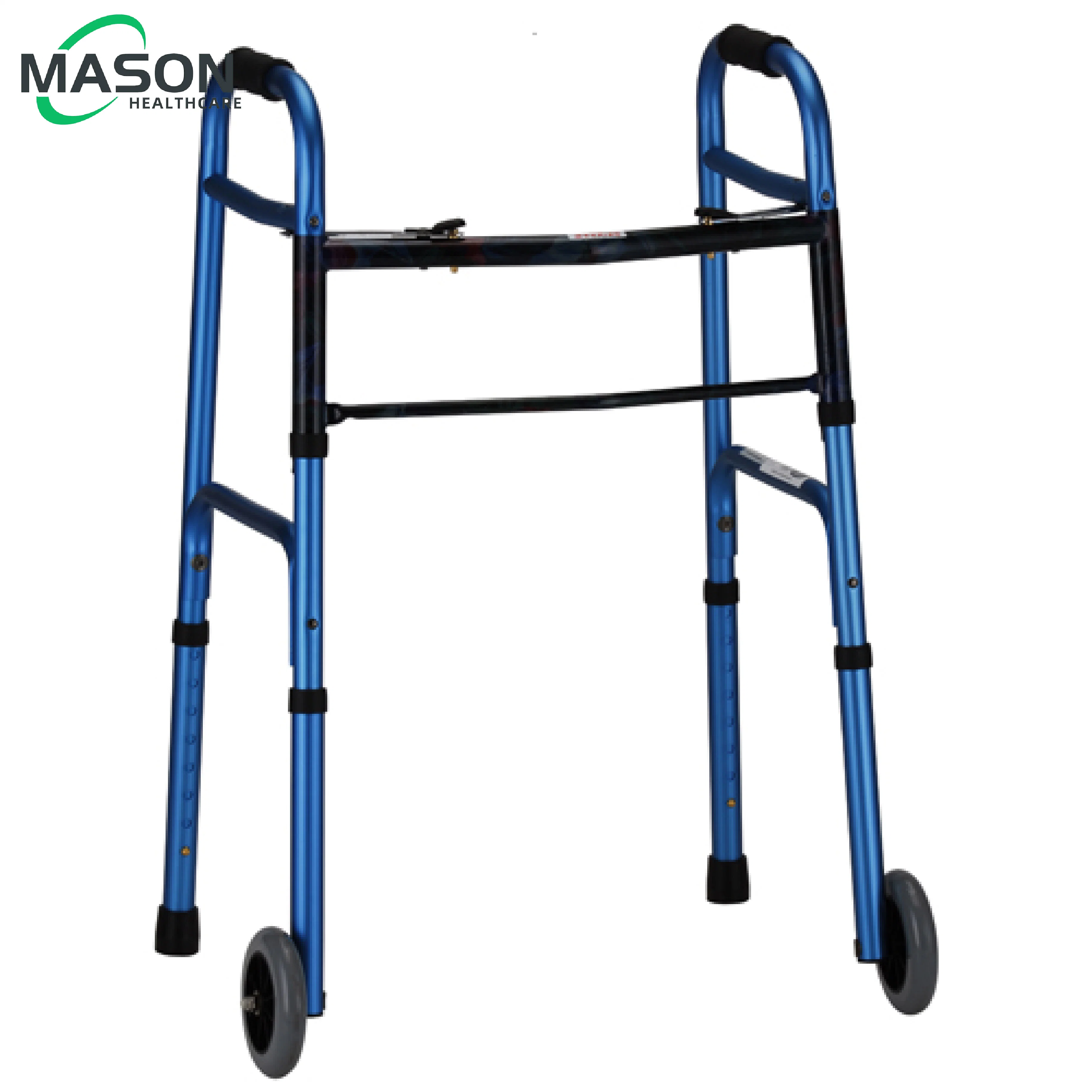 Rollator Walker Erwachsene Doppel-Knopf-Alunminum Walker mit 5" Rollen Und Essteller