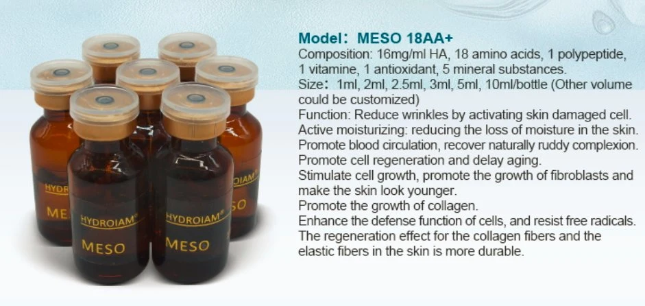 Suero de Mesón Blanco brillante de ácido hiaulónico para solución inyectable de mesoterapia 3ml