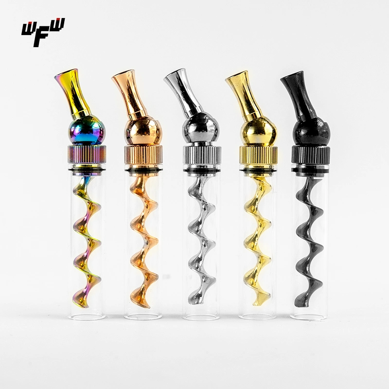 7p Mini Custom Logo Colorful Compact Copper Tip Twisty Water Pipe