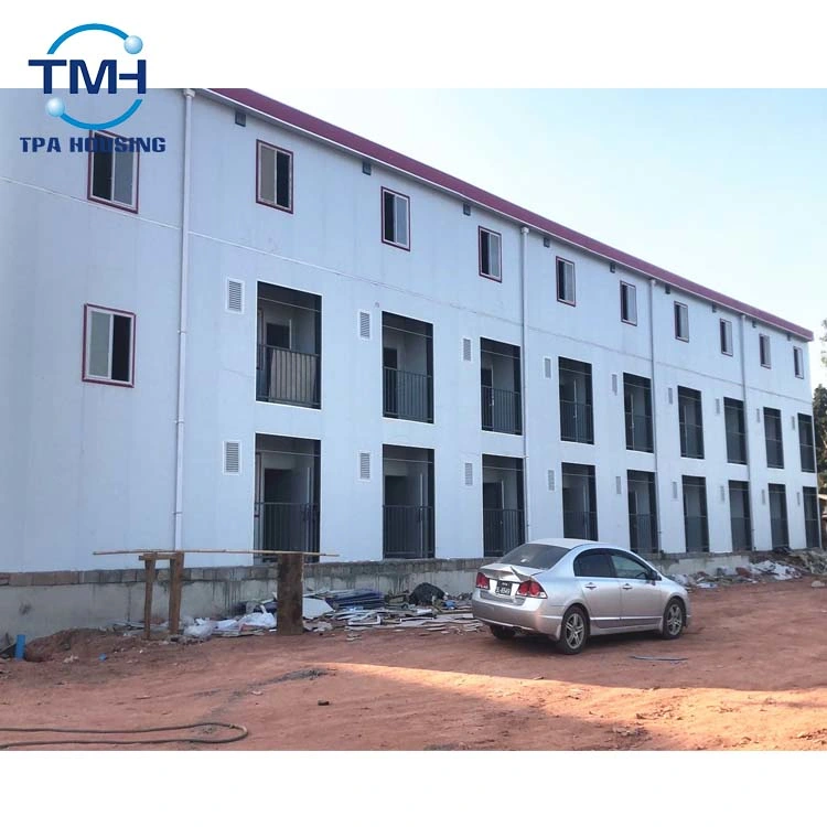 2 Floors Flat Roof Prefabricated House Temporary Modular House for Labor Dormitory