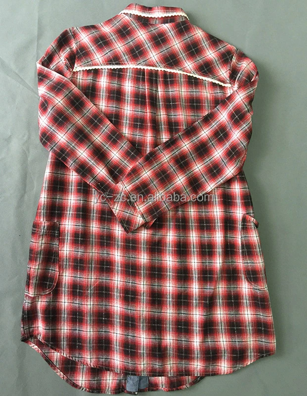 La grasa caliente mujer manga larga de encaje Camiseta Plaid Causal sueltos de las mujeres ropa de mujer Top