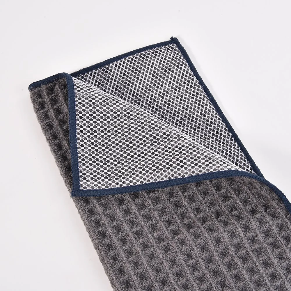 Big Pinapple Grid Microfiber with Poly Mesh Dish Cleaning Cloth