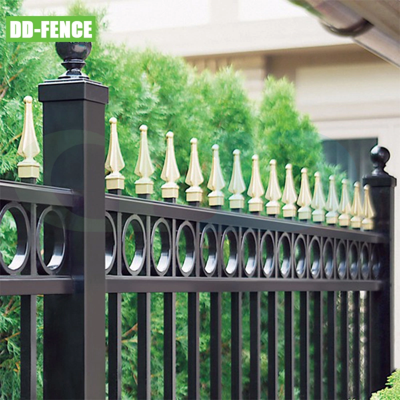 Powder Coated Separate Top Wrought Welded Tubular Picket Fence and New Design Iron Gate for Garden House School