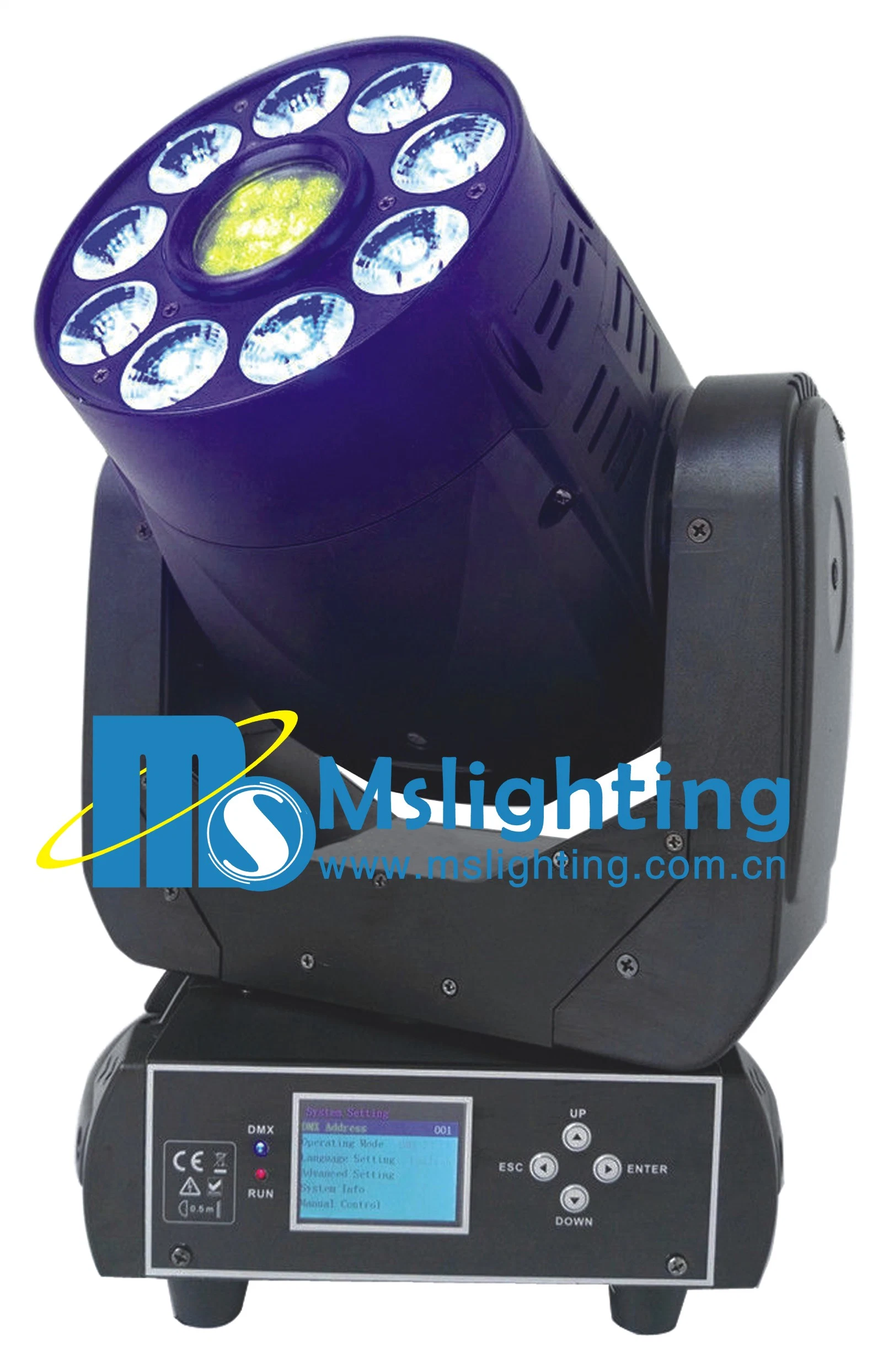 New Design 75W White +9*18W Rgbwap 6in1 LED Moving Head Light (Spot+Wash)