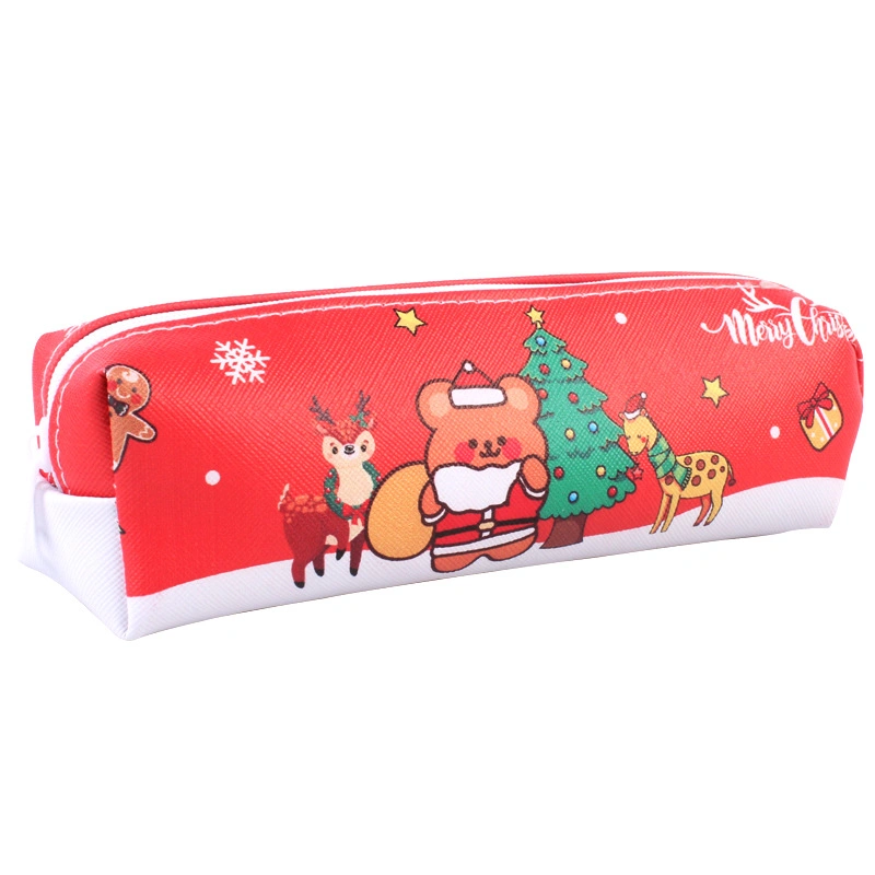 Simple Large Capacity Pupils Cute Ins Children Pencil Stationery Bag Christmas Gift Christmas Pencil Bag