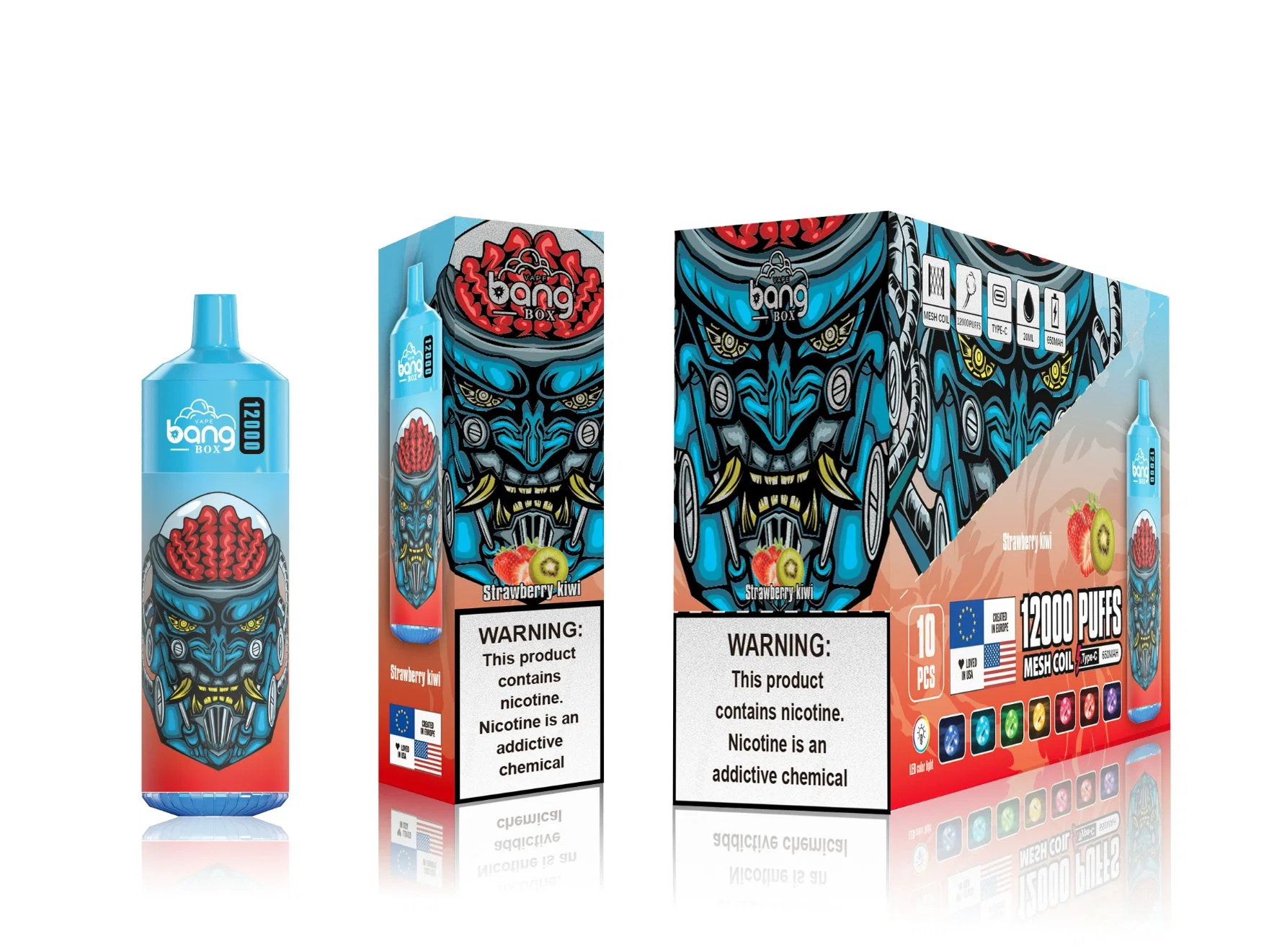 La cigarette électronique d'origine Bang Box 12000 bouffées Zooy Vape stylo jetable King 12K 10K de bouffée de 9K Vapers Disposable/Chargeables Puffbar remplie au préalable des chariots Bar Pod 2% 5%