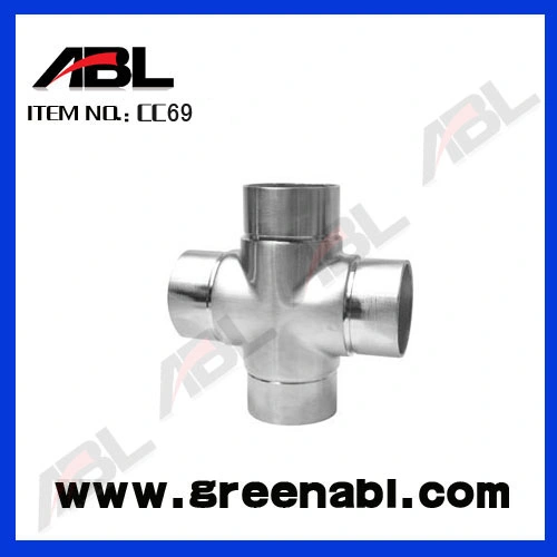 Fence Pole Hardware Accessory 304 Stainless Steel Handrail Fitting Tee