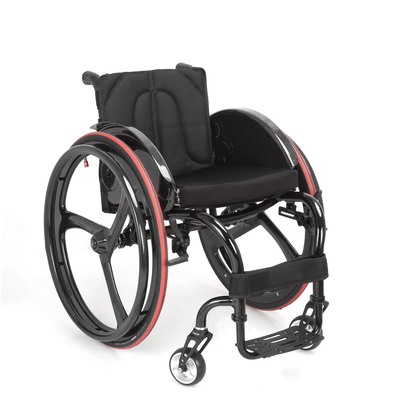 Adjustable Aluminum Foldable Manual Wheelchair with Armrests and Pedals