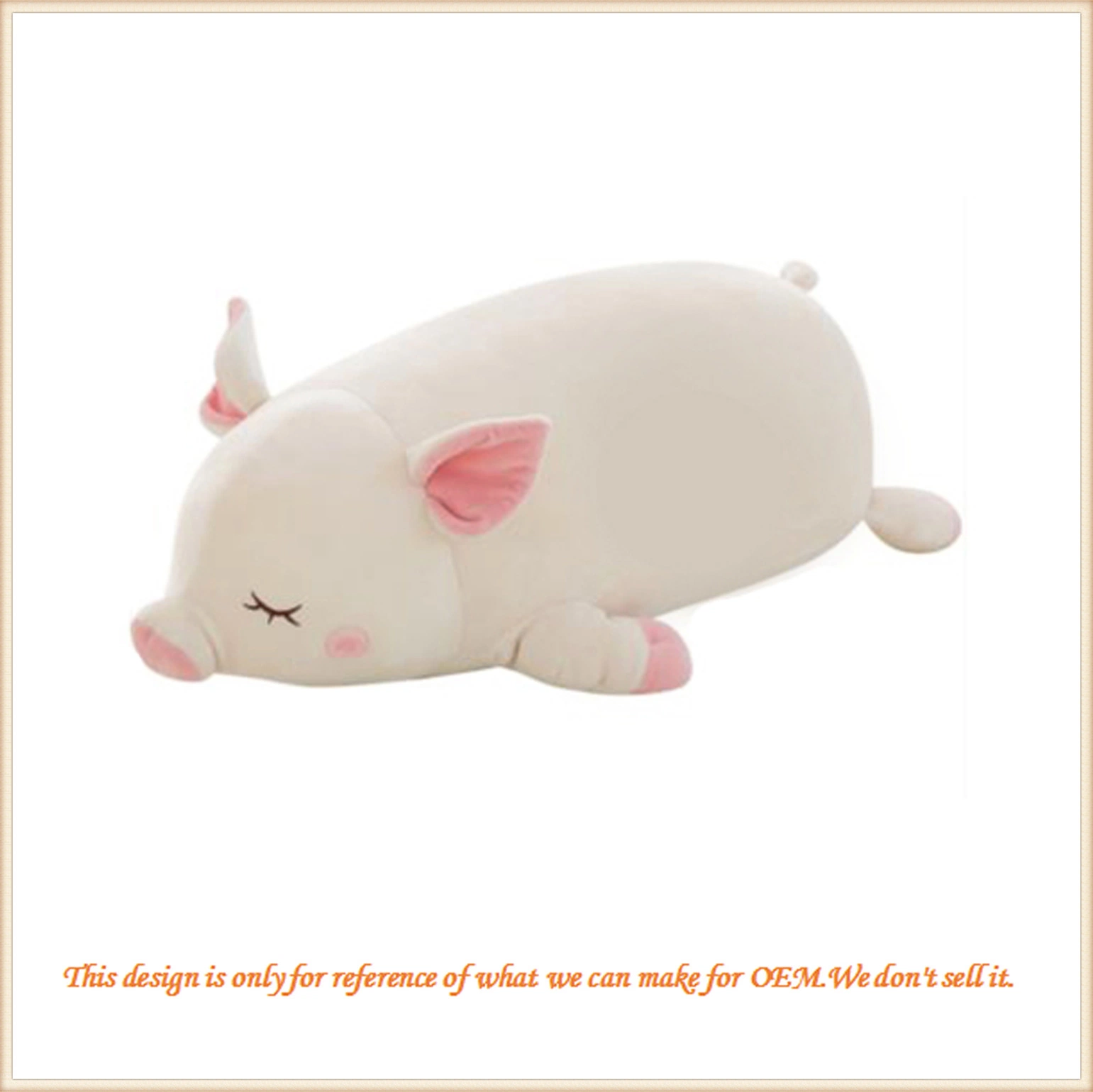 Customized Laying Pink Pig Adorable Lovely Fluffy Stuffed Animal Toys