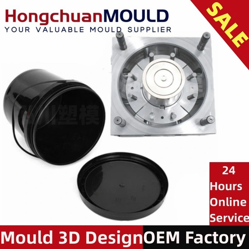 Taizhou Mould Factory Durable Plastic Bucket Injection with Cover Mould