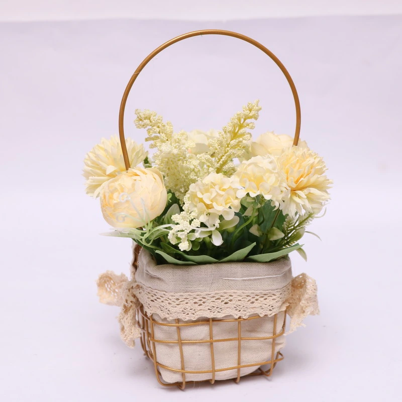 Plastic Artificial Flower Home Decoration with Ornament