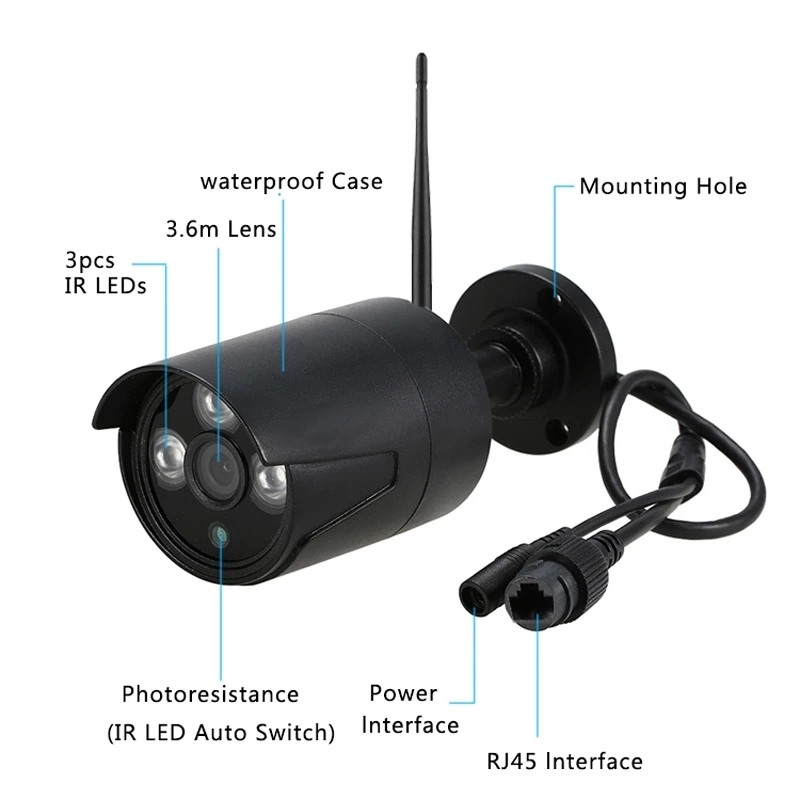 2MP HD для использования вне помещений 8-канальный сетевой видеорегистратор домашняя система камеры безопасности беспроводных сетей WiFi IP камеры CCTV Kit