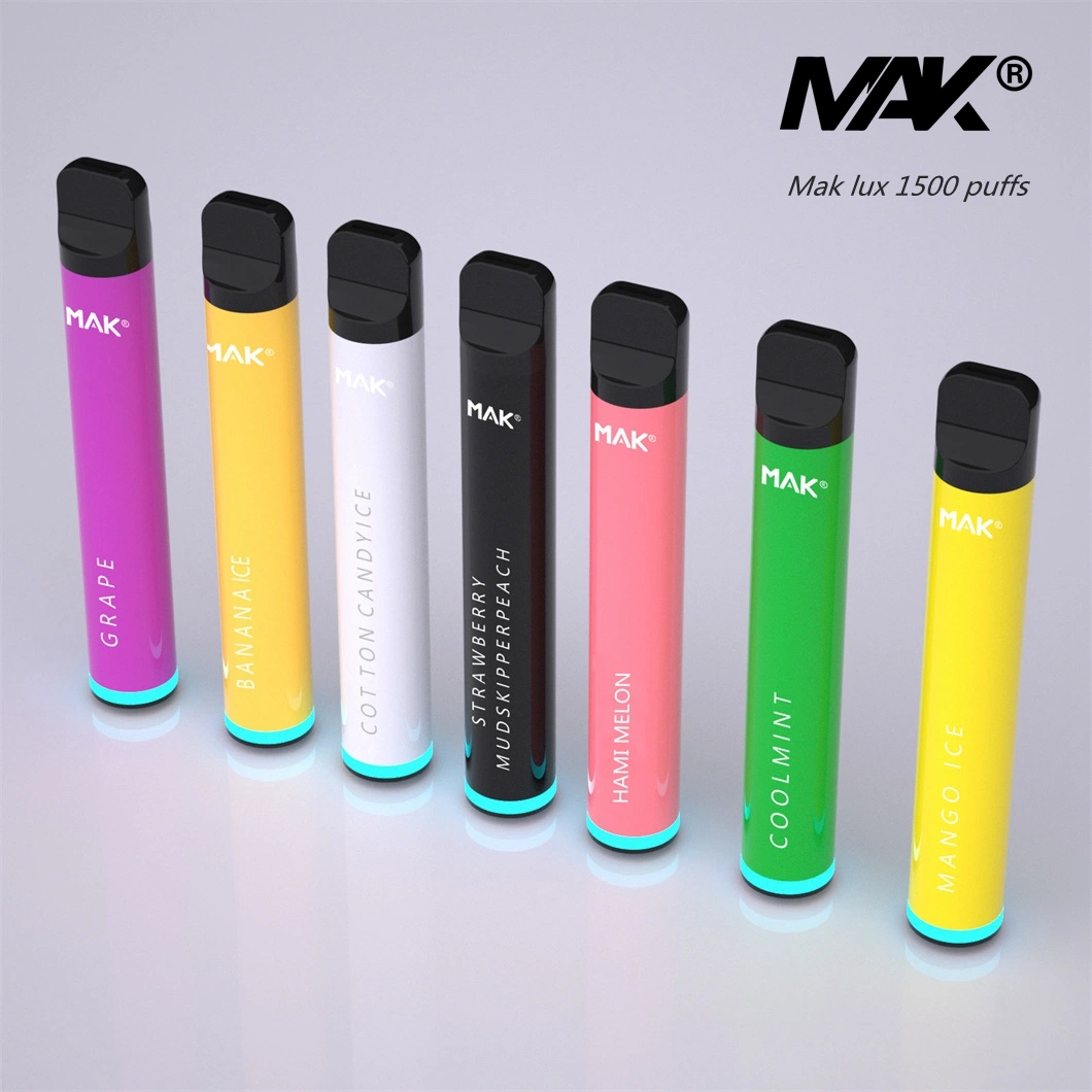 Mak Lux 600 800 1500 Puffs 5000puffs Nicotine Free 0% 2% 5% E Cigarette Mak Disposable Vape