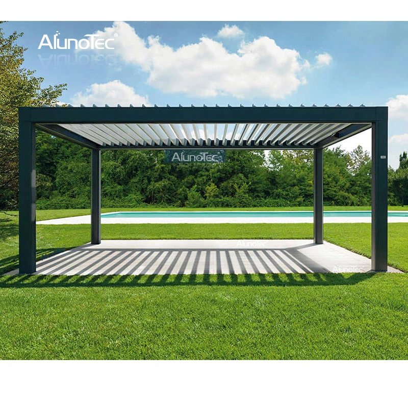 Modern Outdoor Electric Waterproof Courtyard Customized Gazebo Aluminum Louvered Roof Pergola Kits