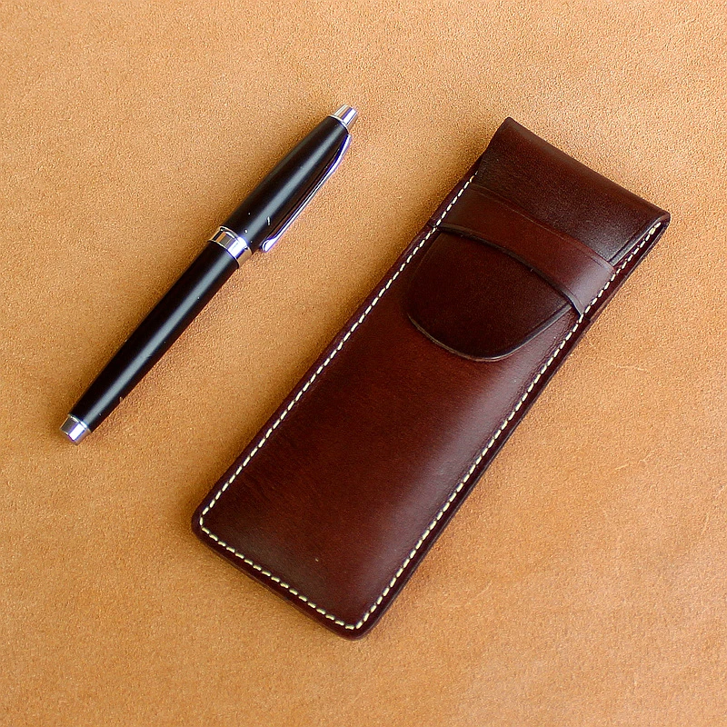 Raw Back Genuine Leather Luxury Pen Holder for Business Man