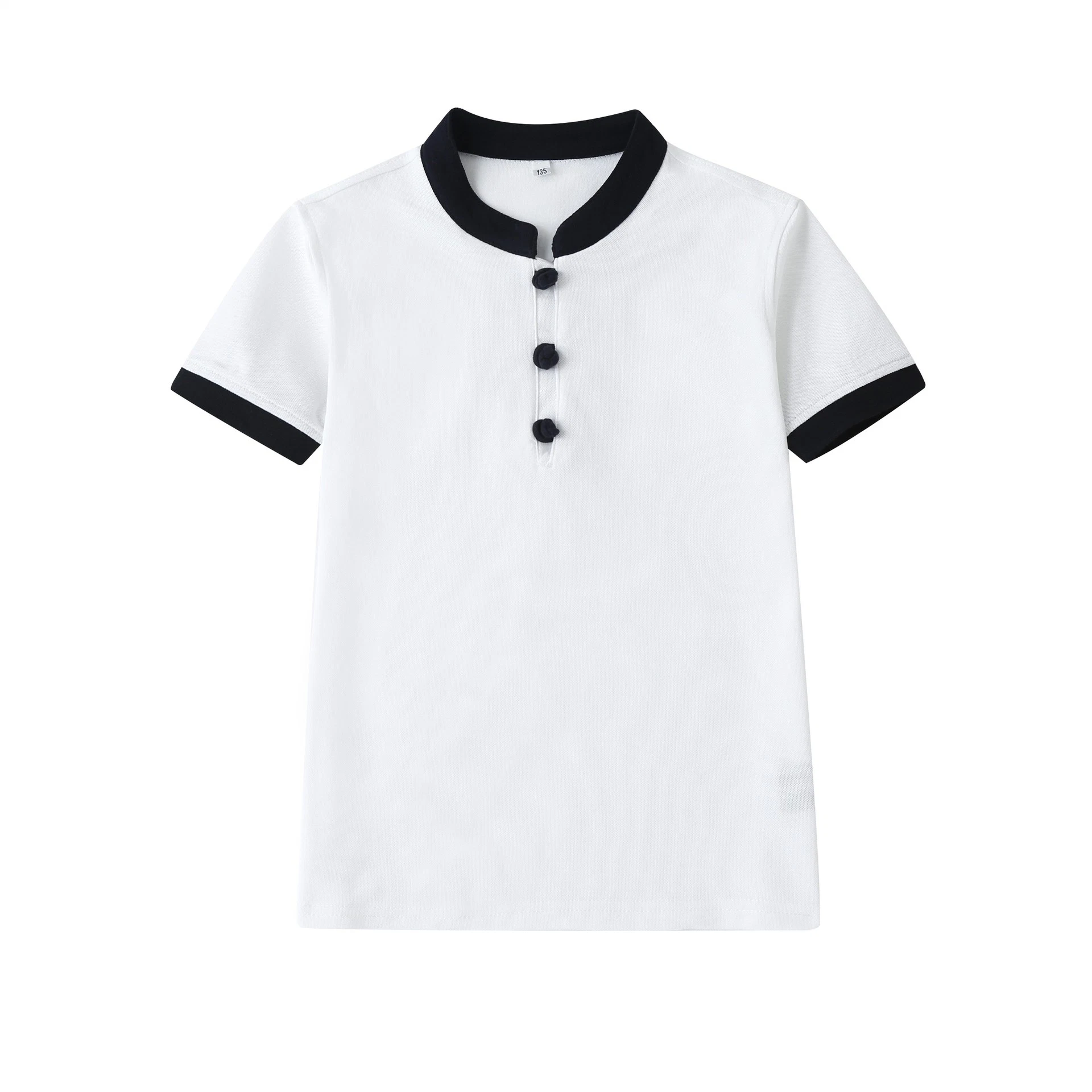 Nuevo diseño de alta calidad de manga corta de polo con botones frontales Para uniforme de Escuela de Kindergarten/Primaria/Secundaria