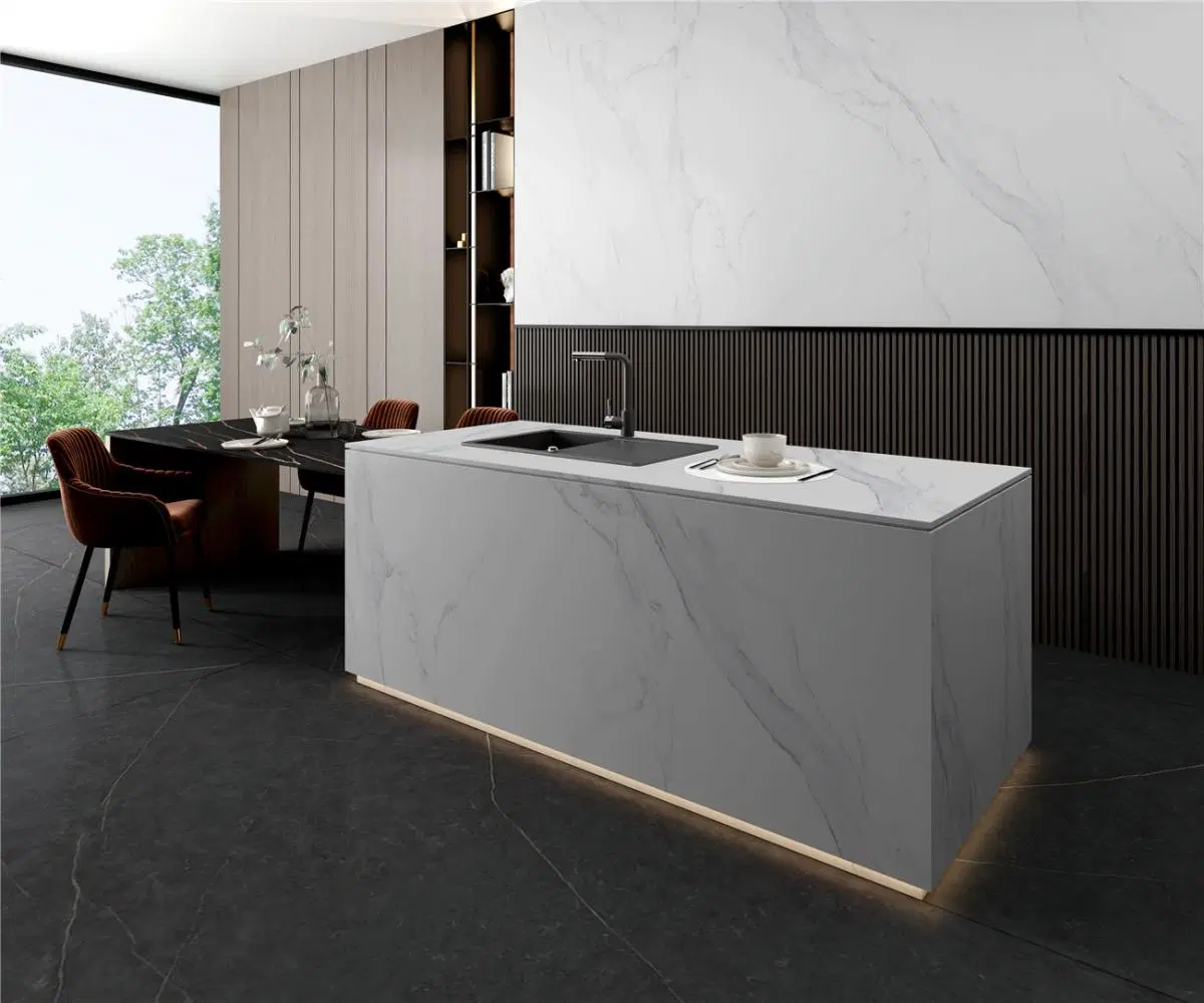 Calacatta blanc Slab Sintered Stone Kitchen comptoir Island Bar comptoir