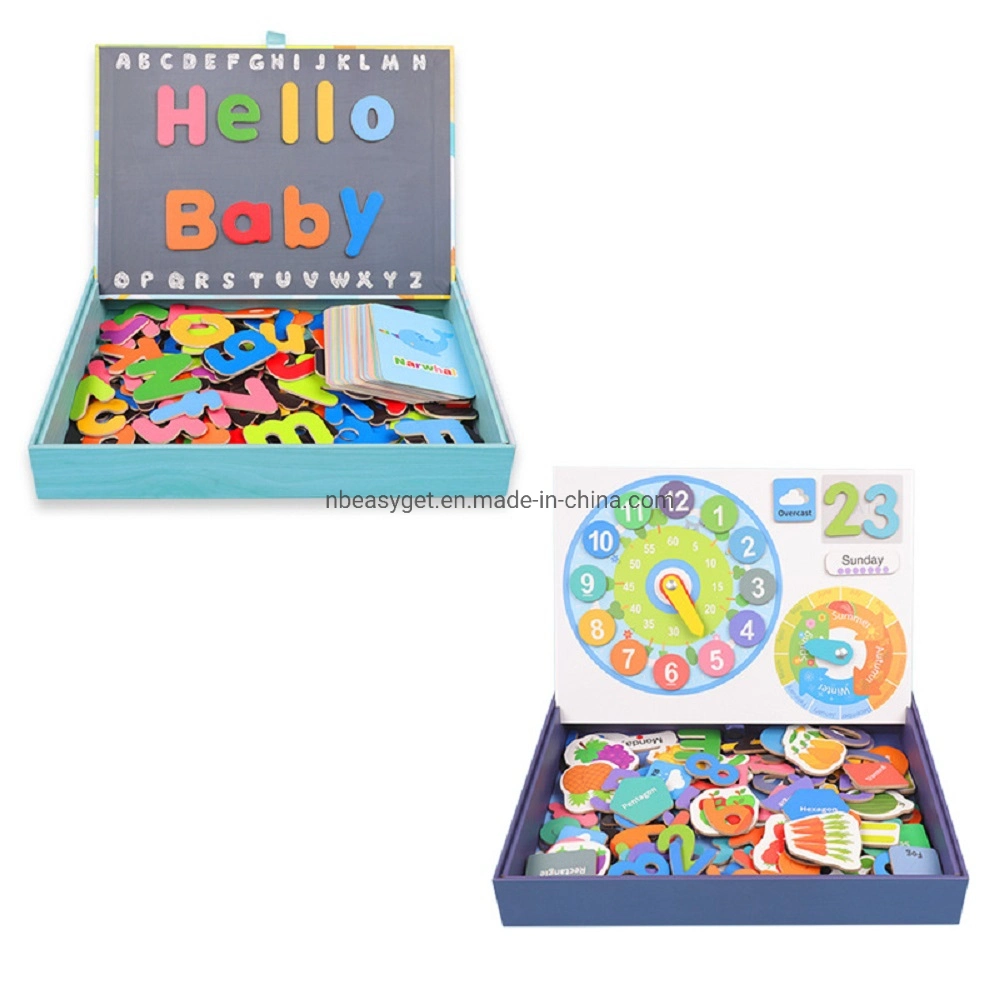 Puzzle magnético de madeira brinquedos educativos Carta magnética de madeira Puzzle imaginação Oferta Crianças aniversário oferta Baby chuveiro oferta livremente Mix Esg17561