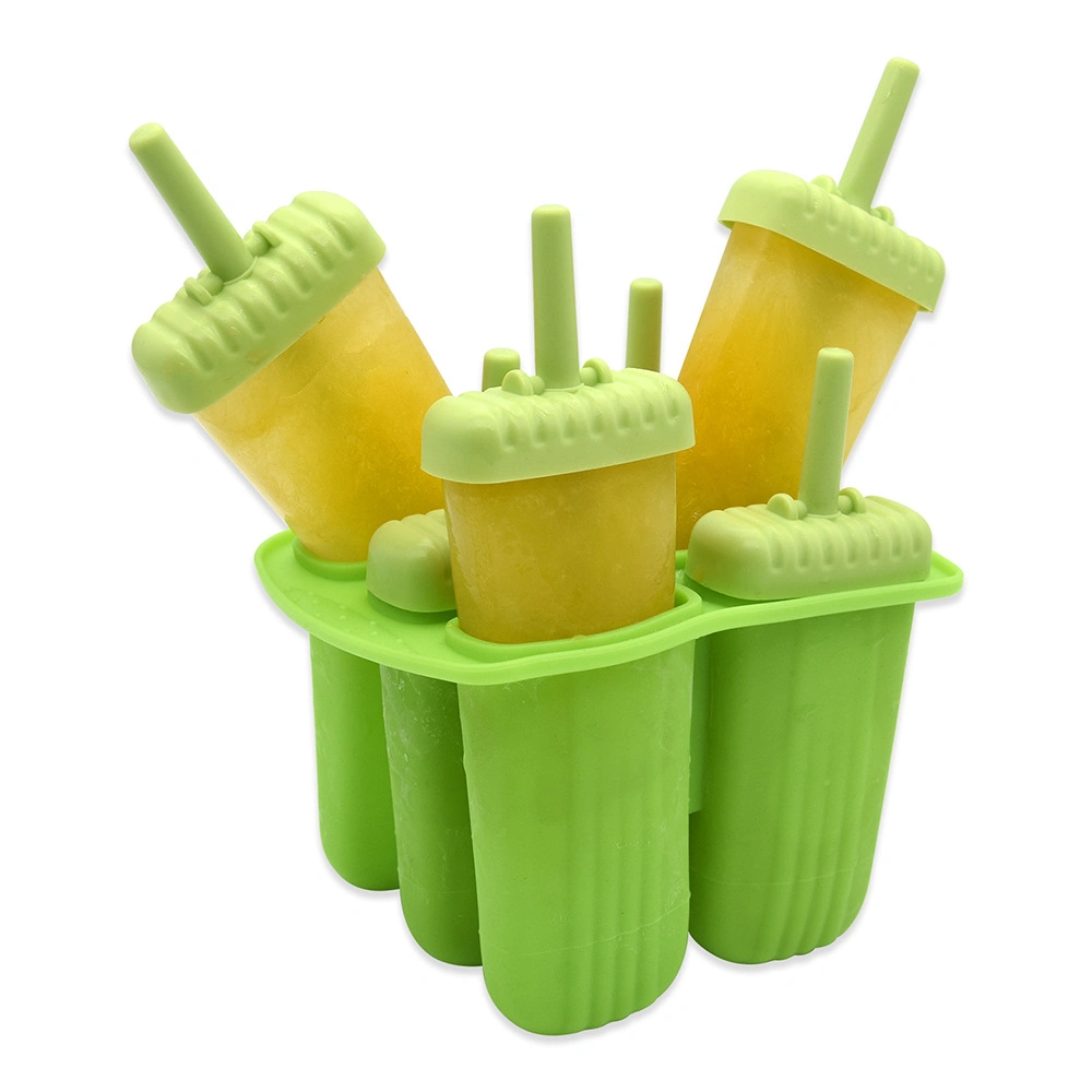 Reusable Easy Release BPA Free 6 Cavities Silicone Ice Popsicle Pop Maker Mold