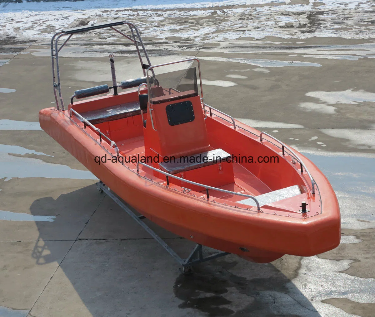 Aqualand 26feet 8m 14persons EVA Solid Foam Fender Sponson Non Air Filled Tube System/Fiberglass Rigid Inflatable Rib Motor Boat (rib800)