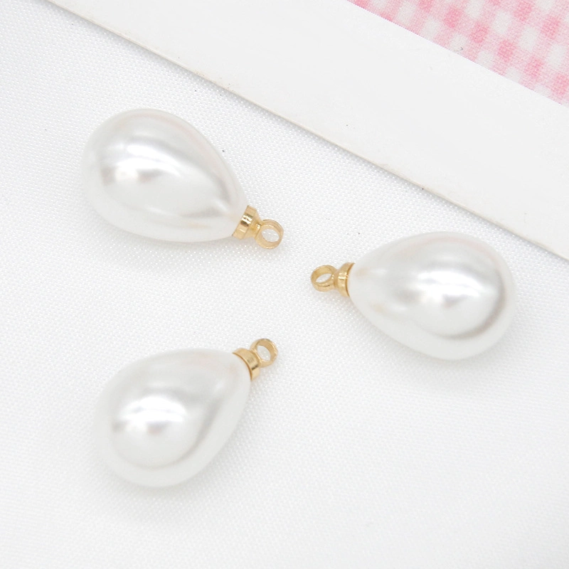 Latest Jewelry Plastic Bright Water Drop Pendants Pearl Loose Deads Accessories