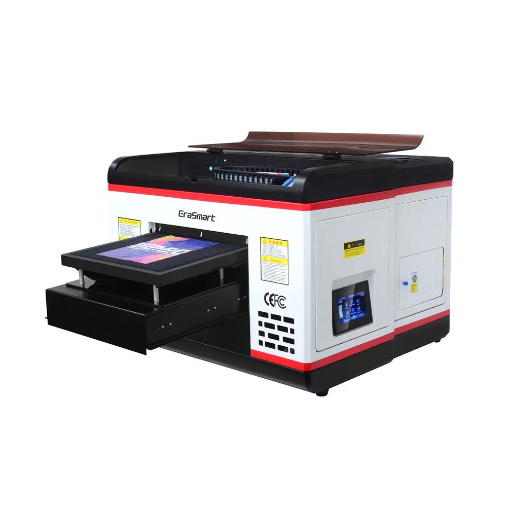 Erasmart UV Printer A3 Size Inkjet Flatbed Printing Machine with Rotary for Flat and Cylinder Phone Case Relief 3D Embossed