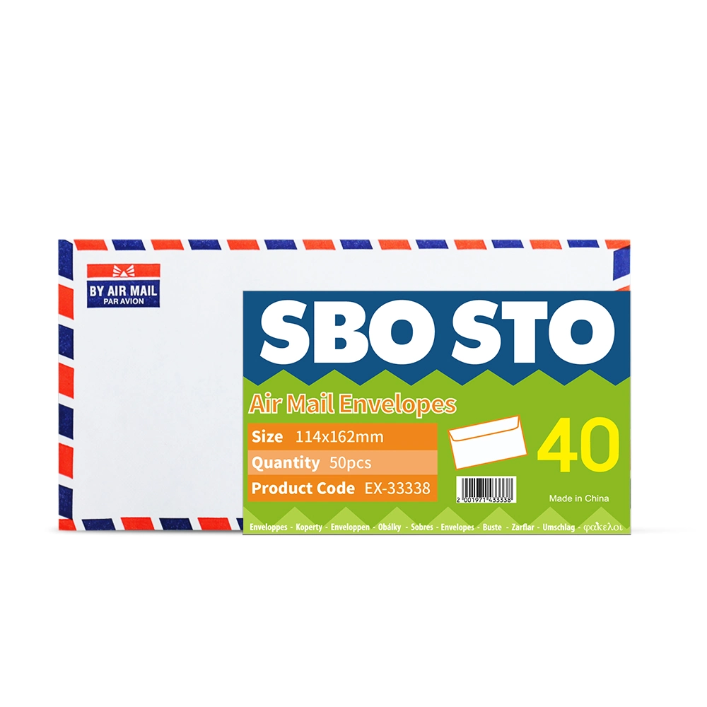 Высококачественные почтовые конверты для авиасообщений Sposto Stationery Self Seal Office Конверт №40