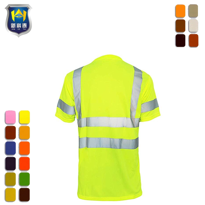 Hi Vis Reflective Safety Lime Orange Short Long Sleeve T Shirt