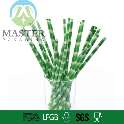 Eco-Friendly Cocktail Bamboo Drinking Paper Straws 6*150mm