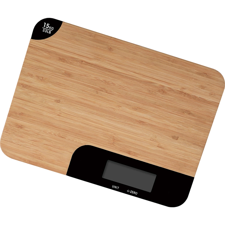 15kg/1g Large Bamboo Platform Electronic Kitchen Scale