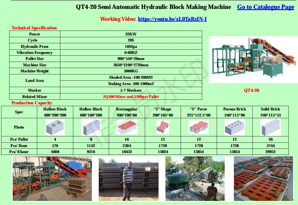 Полуавтоматическая гидравлического оборудования для изготовления бетонных блоков (QT4-20)