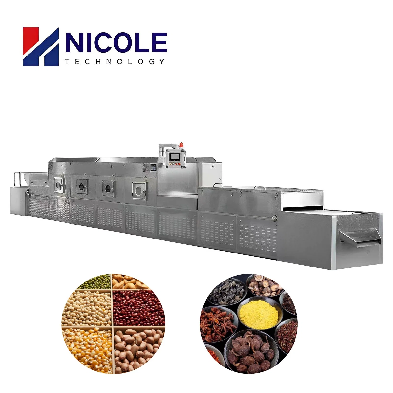 Industrial Automatic Conveyor Belt Type Microwave Tunnel Spice Drying Equipment