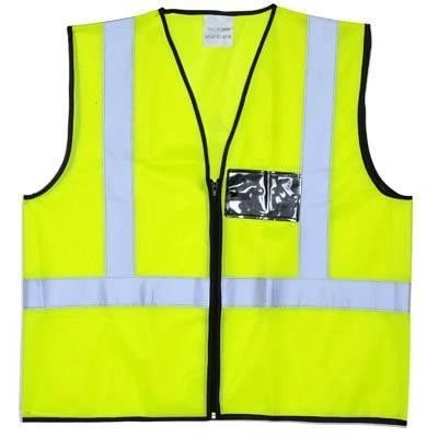 CE en 20471 Chaqueta reflectante de alta visibilidad con bolsillo, chaleco reflectante de seguridad con bolsillo ID y chaleco de protección de alta reflexión PPE