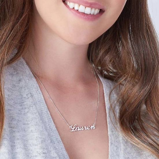 Custom Name Pendant Gold Plated Necklace Sterling Silver for Women Drop Shipping