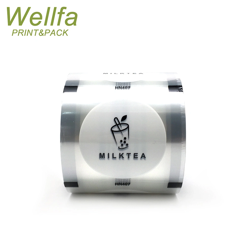 Fábrica Custom Logo flexible transparente PP PET PE Jelly Cup Embalaje rollo suave laminado Café burbuja té película de sellado plástico Película