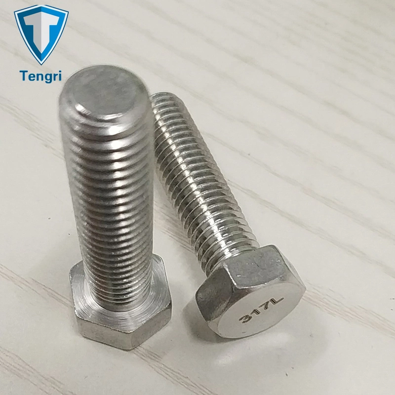 Stainless Steel 317L Hex Setscrew Hex Head Bolt Hex Tap Bolt DIN933 DIN931