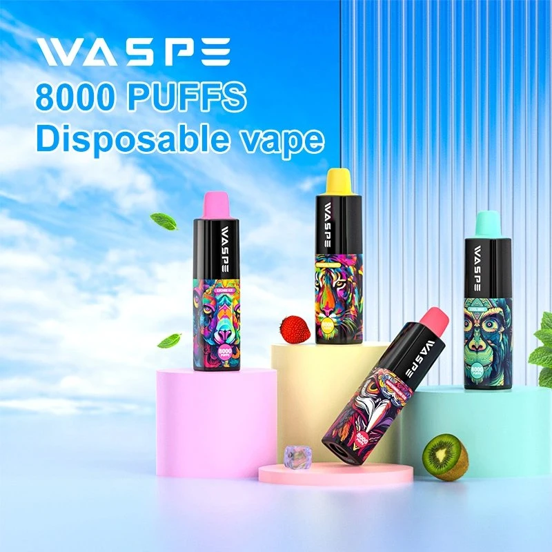 Tela LED Waspe 8000 Pupff Zbood, com logotipo impresso, rosa, B6000 Espaço de rebocador macaco descartável Husky e CIG