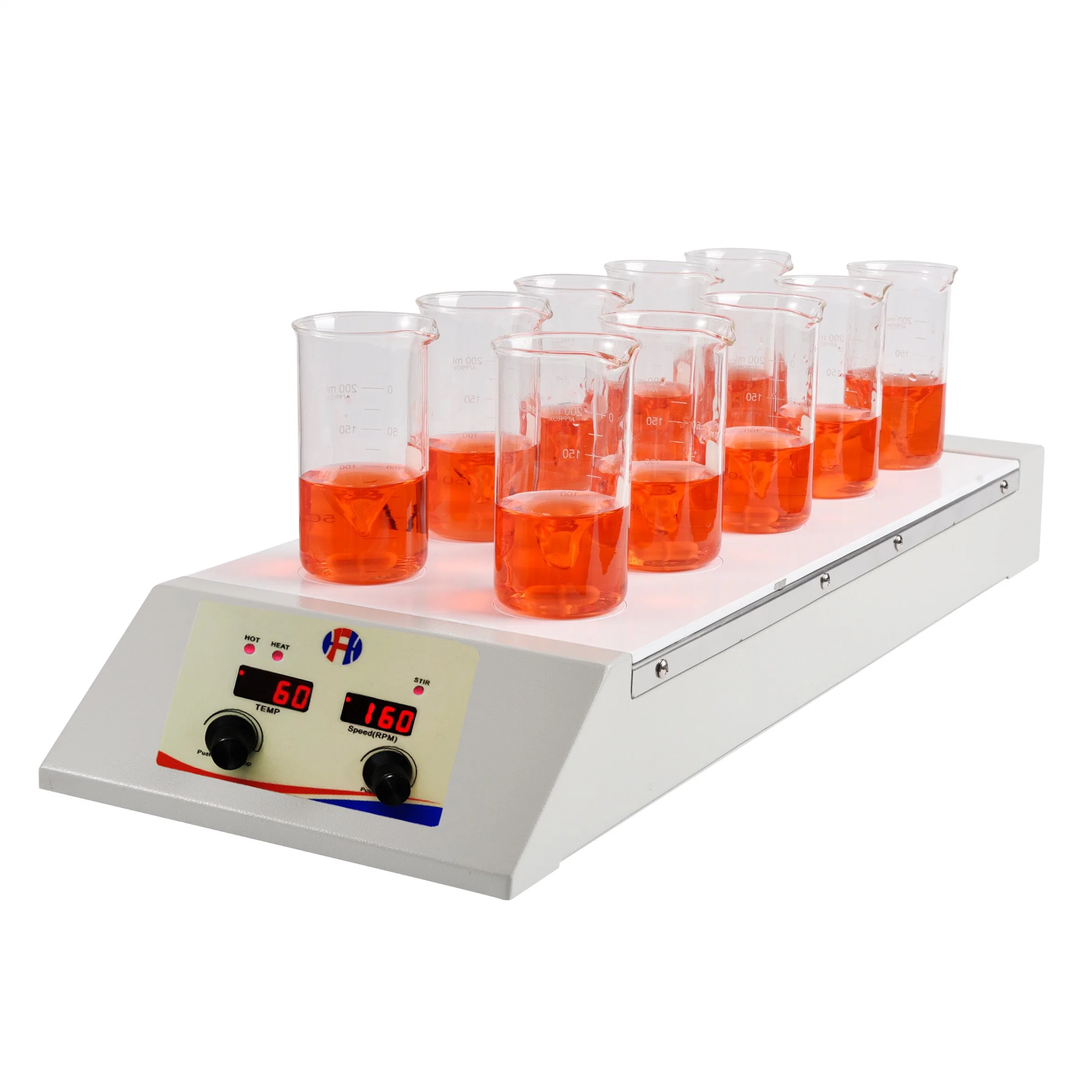 10 Points Magnetic Stirrer with Stirrer Ceramic Coated Aluminum No Heating