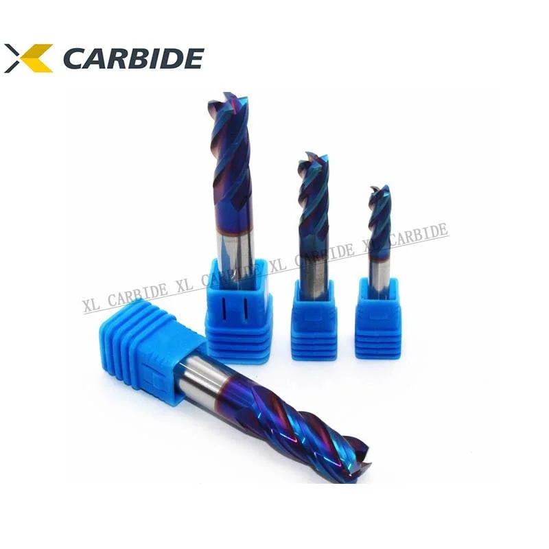 New Design 4 Flute Flat Square Milling Cutter Carbide End Mill Fresa for Stainless Steel High Hardness Metal